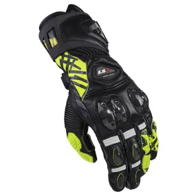 Ls2 Feng Racing Gloves Black H-V Yellow