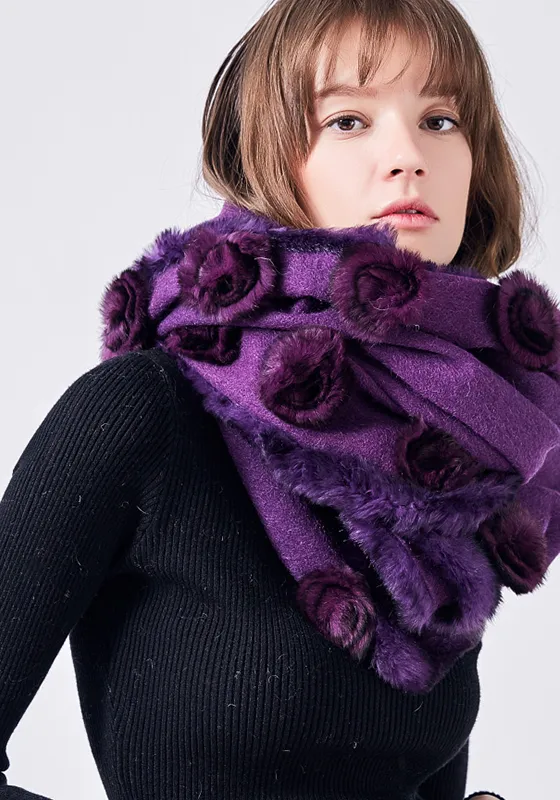 Luxury Real Fur Wool Scarf