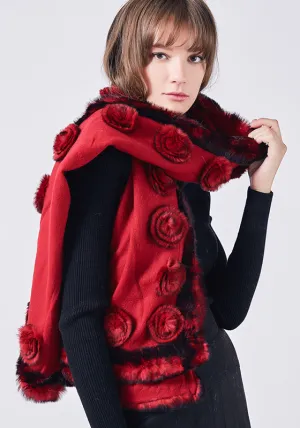 Luxury Real Fur Wool Scarf