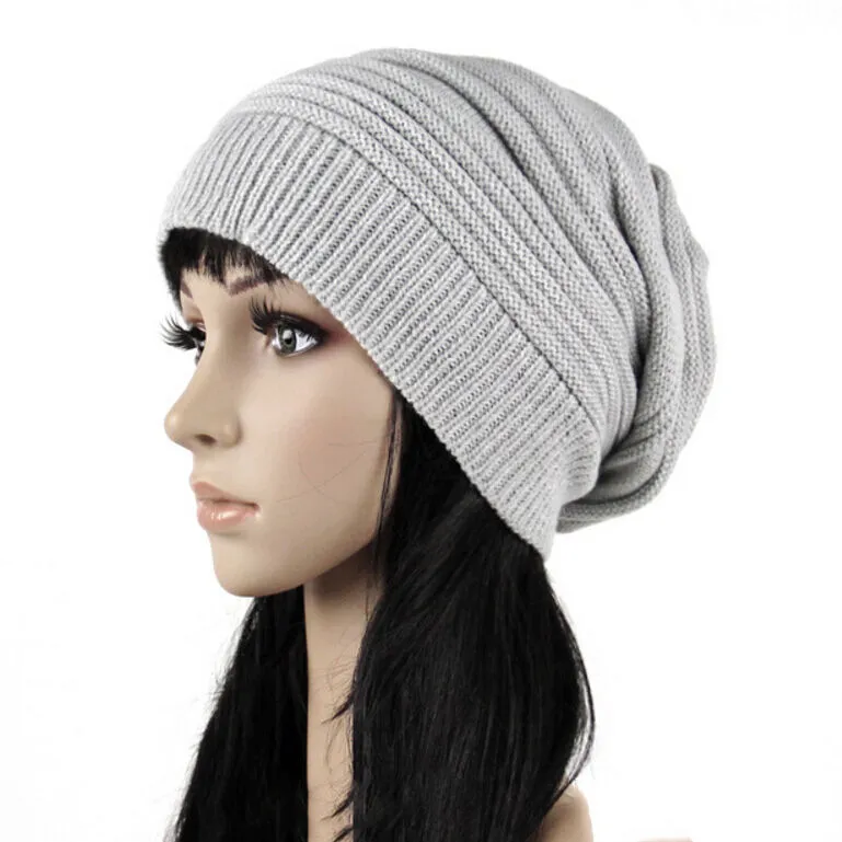 Magik Unisex Women Men Knit Baggy Beanie Hats Winter Warm Oversized Ski Cap Hat