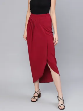 Maroon Tulip Skirt