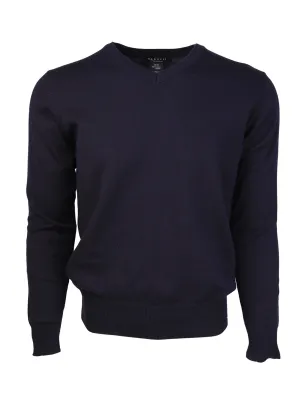 Marquis Men's Modern Fit Solid V-neck Cotton Sweater