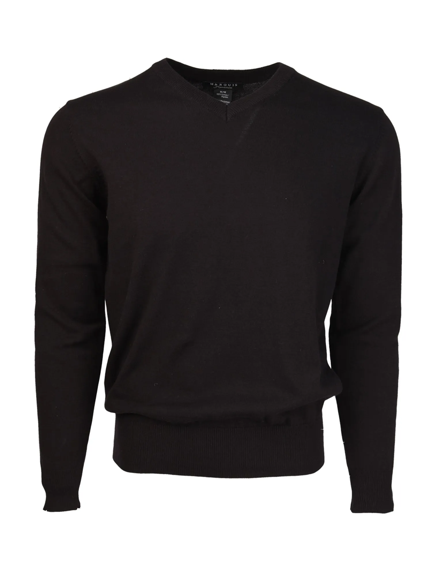 Marquis Men's Modern Fit Solid V-neck Cotton Sweater