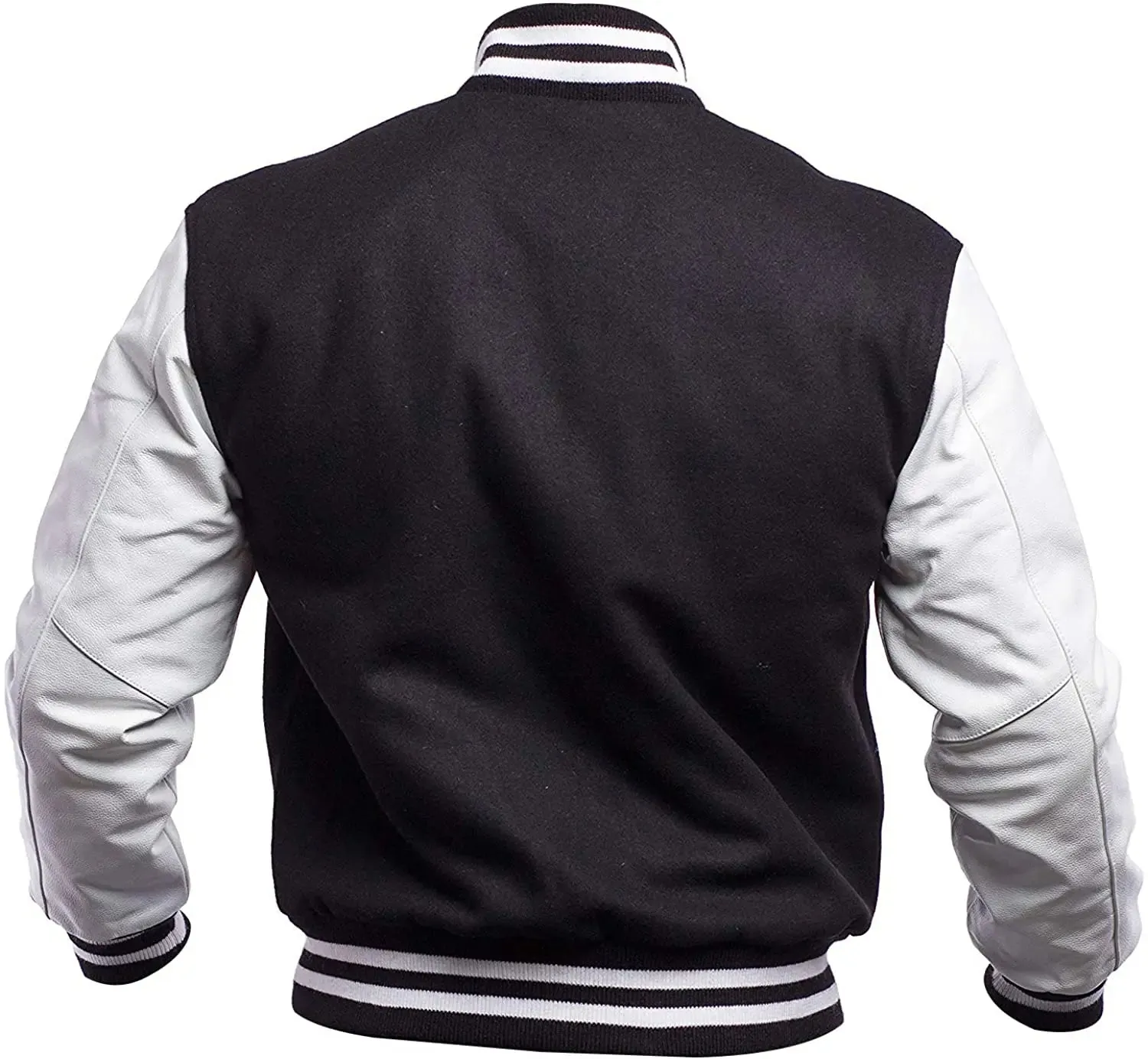 Mens Black And White Varsity Jacket