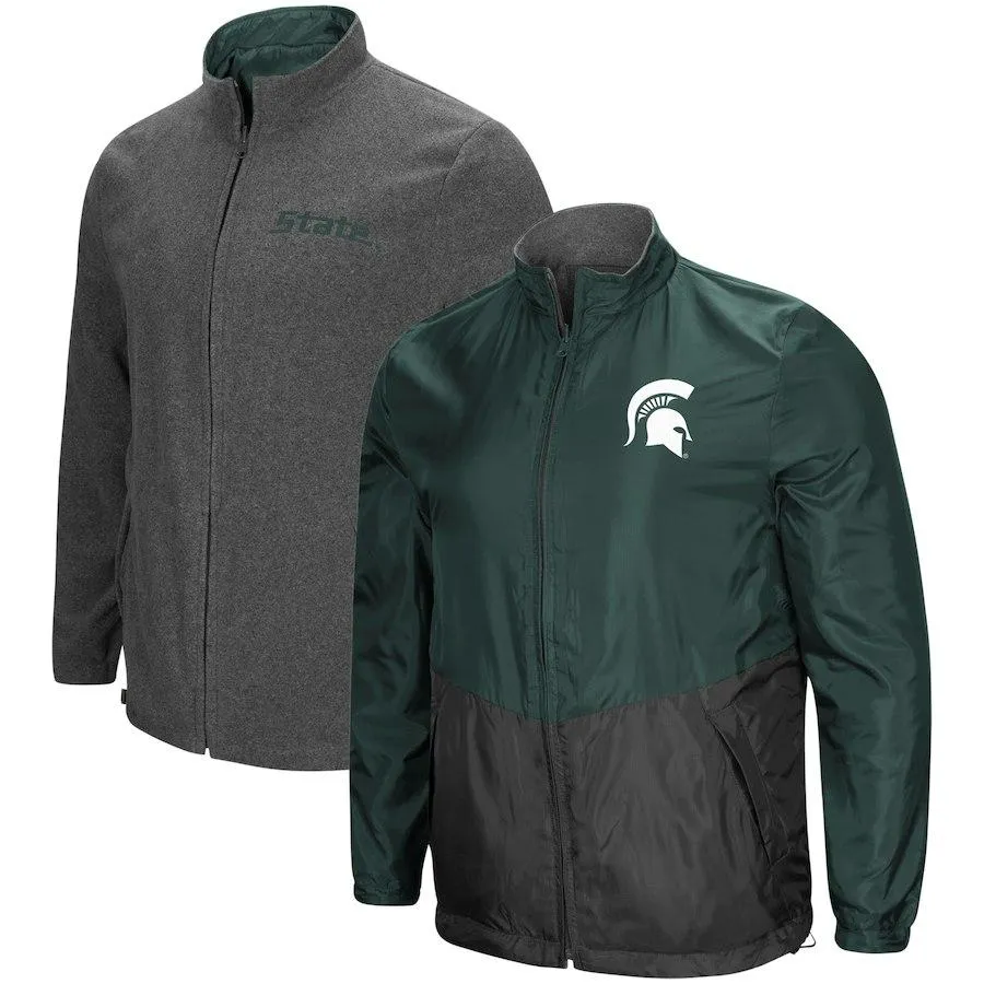 Michigan State Spartans "Halfback" Reversible Polar Fleece/Rain Jacket