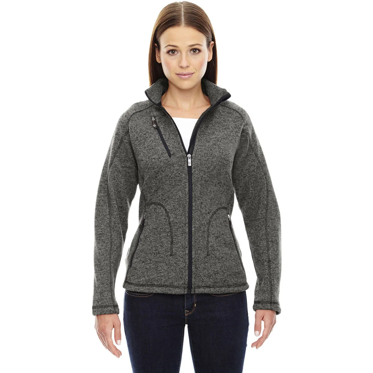 North End Women's Heather Charcoal Peak Jacket