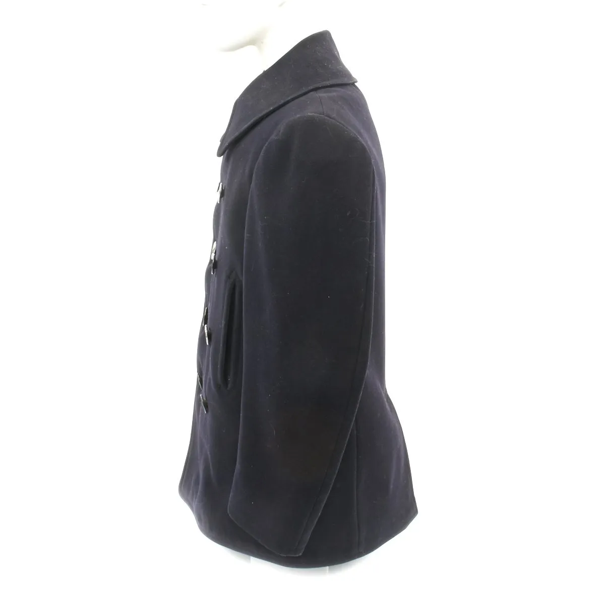 Original WWII U.S. Navy 10 Button Wool Pea Coat by Naval Clothing Factory - Size 40