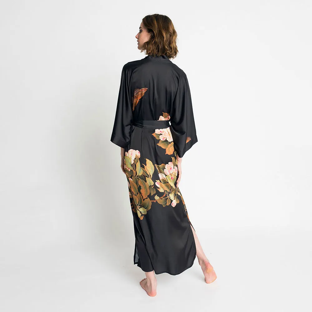 Peony & Butterfly Long Kimono Robe