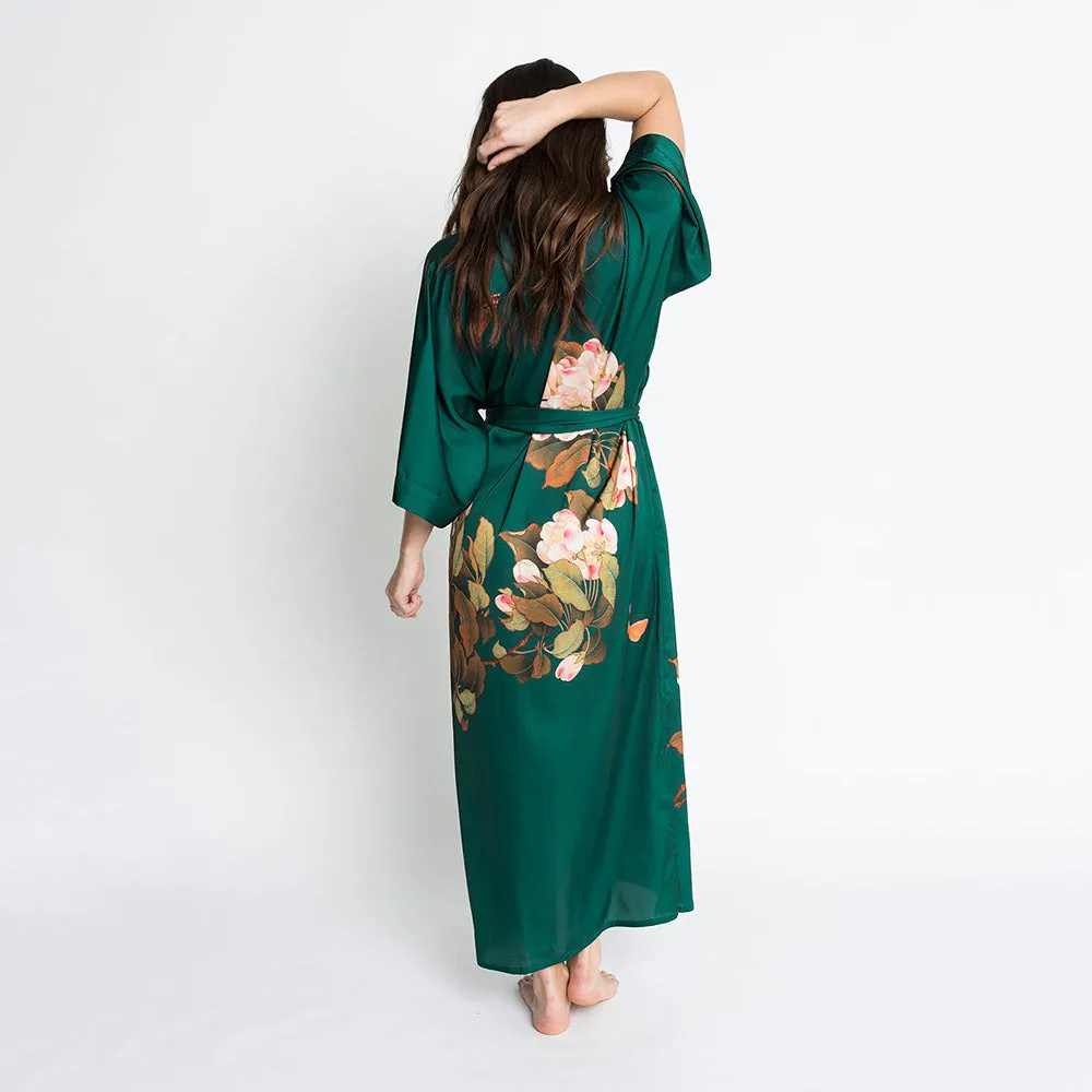 Peony & Butterfly Long Kimono Robe