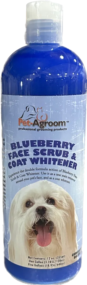 Pet AGroom Blueberry Face Scrub & Coat Whitener Shampoo - 16oz.