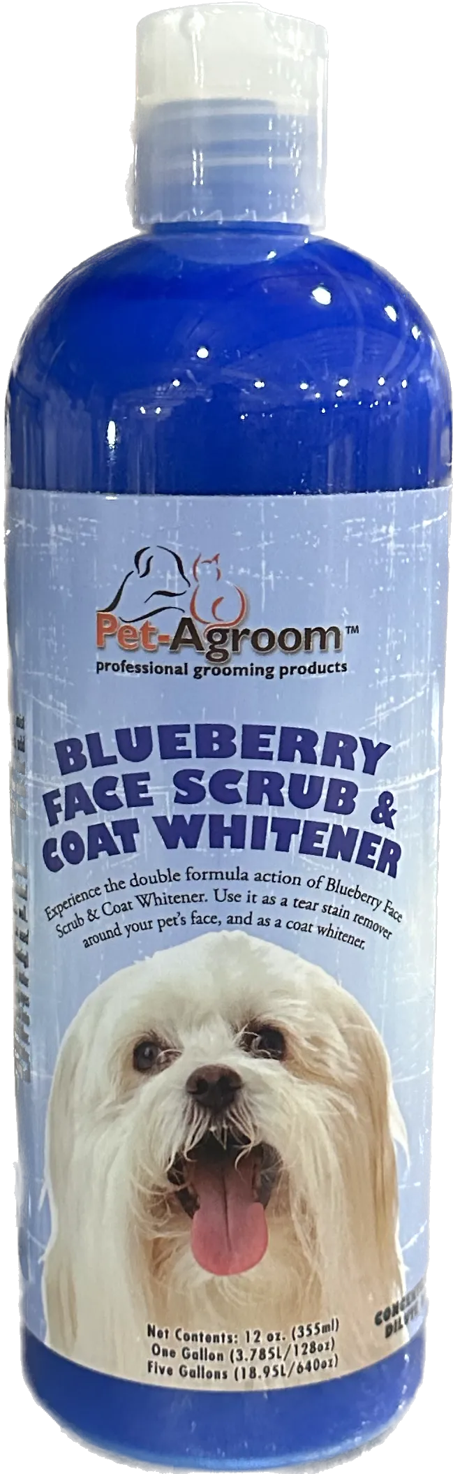 Pet AGroom Blueberry Face Scrub & Coat Whitener Shampoo - 16oz.