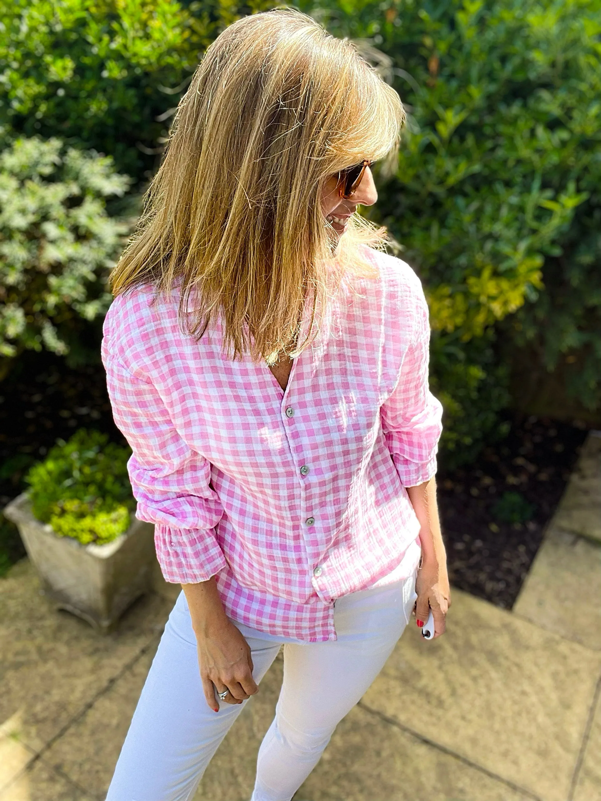 Pink Gingham Shirt