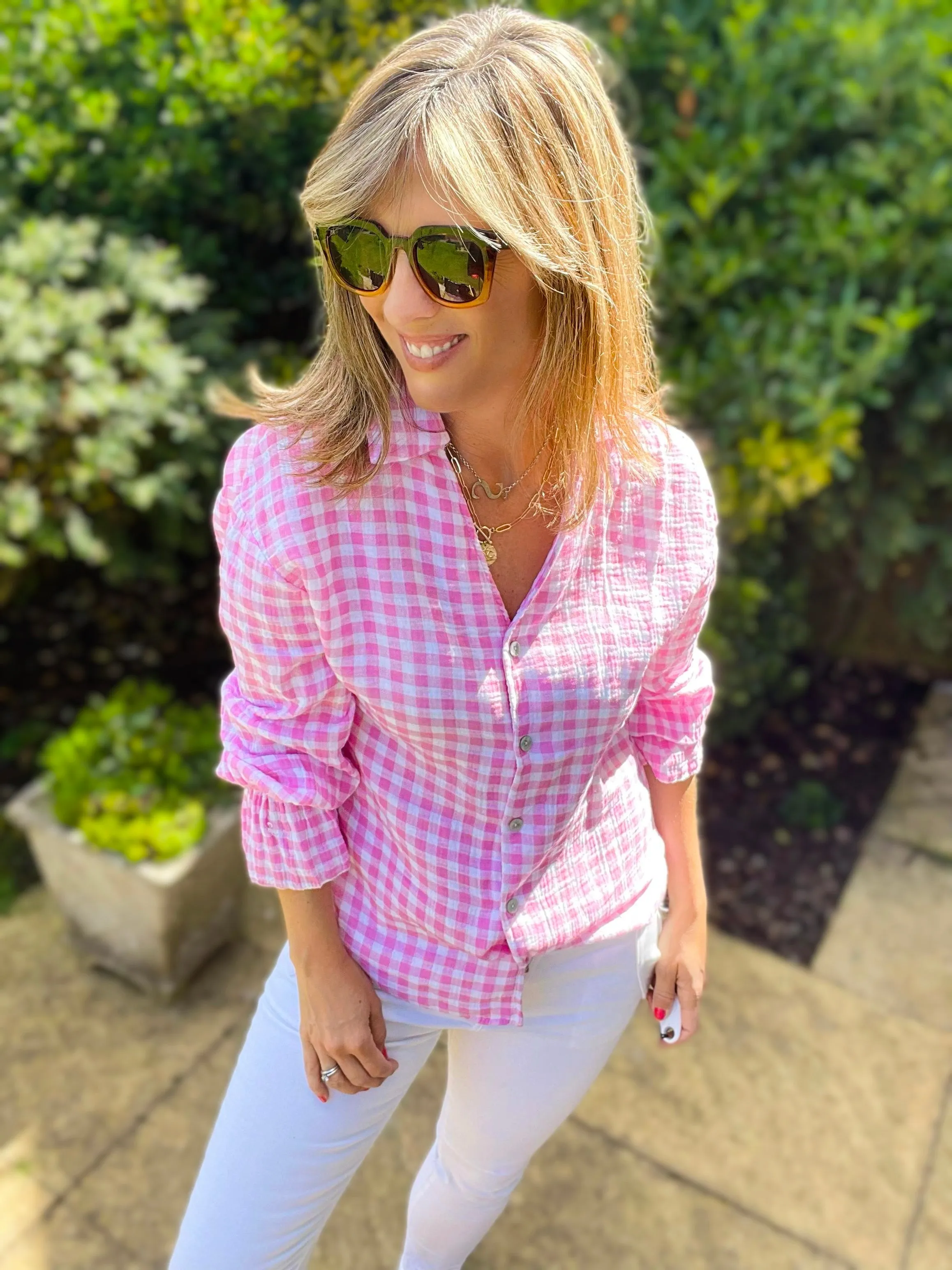 Pink Gingham Shirt