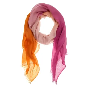 Pink Ombré Hand Woven Cashmere Wool Scarf