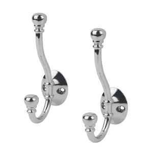 Polished Chrome Double Hat and Coat Hooks