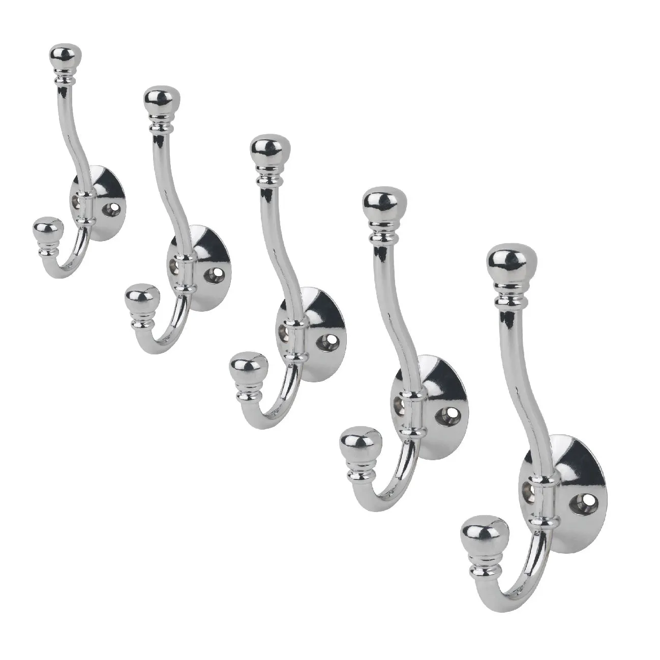 Polished Chrome Double Hat and Coat Hooks