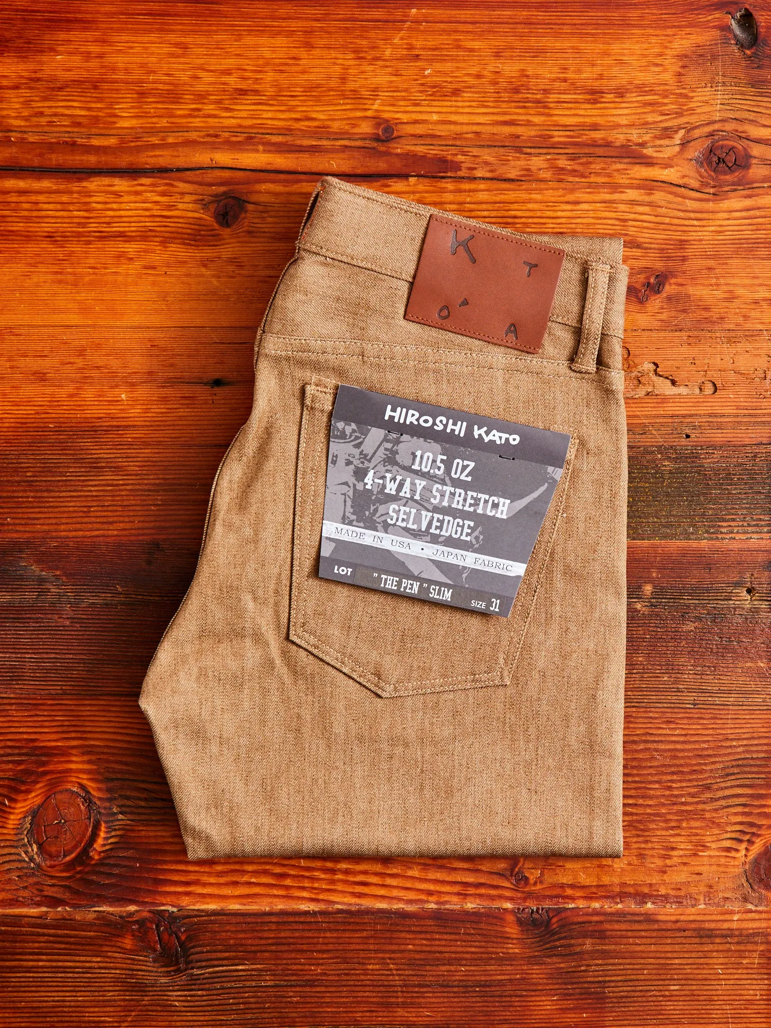 "Copper Raw" 10.5oz Stretch Selvedge Denim - Pen Slim