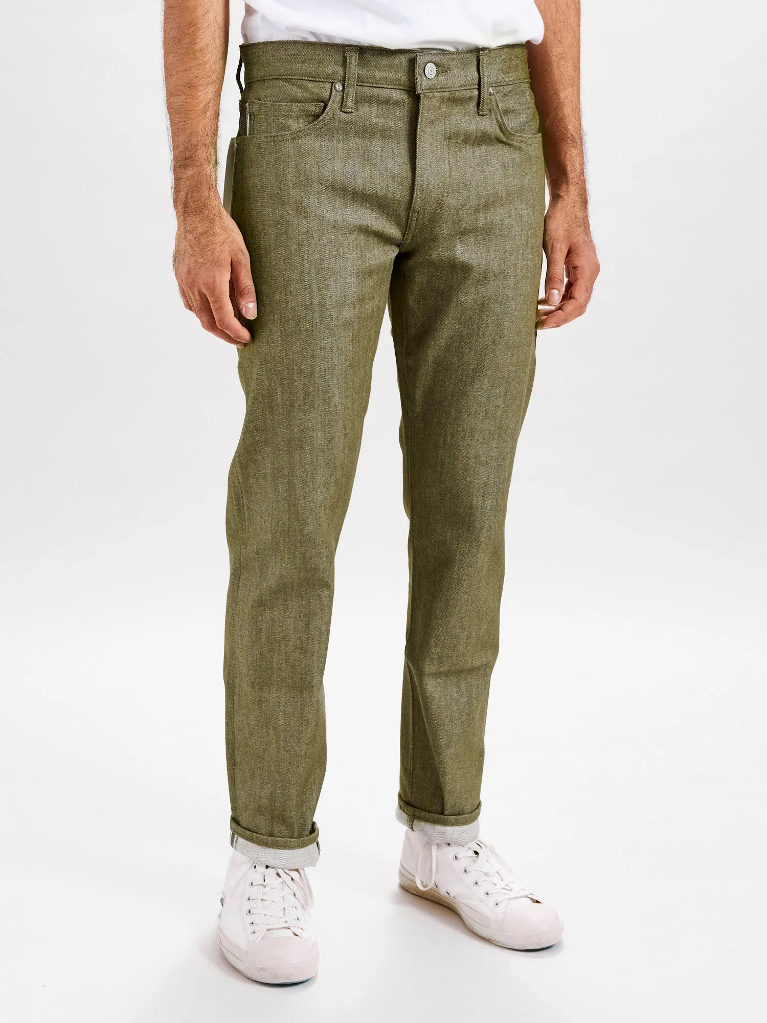 "Dark Green" 10.5oz Stretch Selvedge Denim - Pen Slim