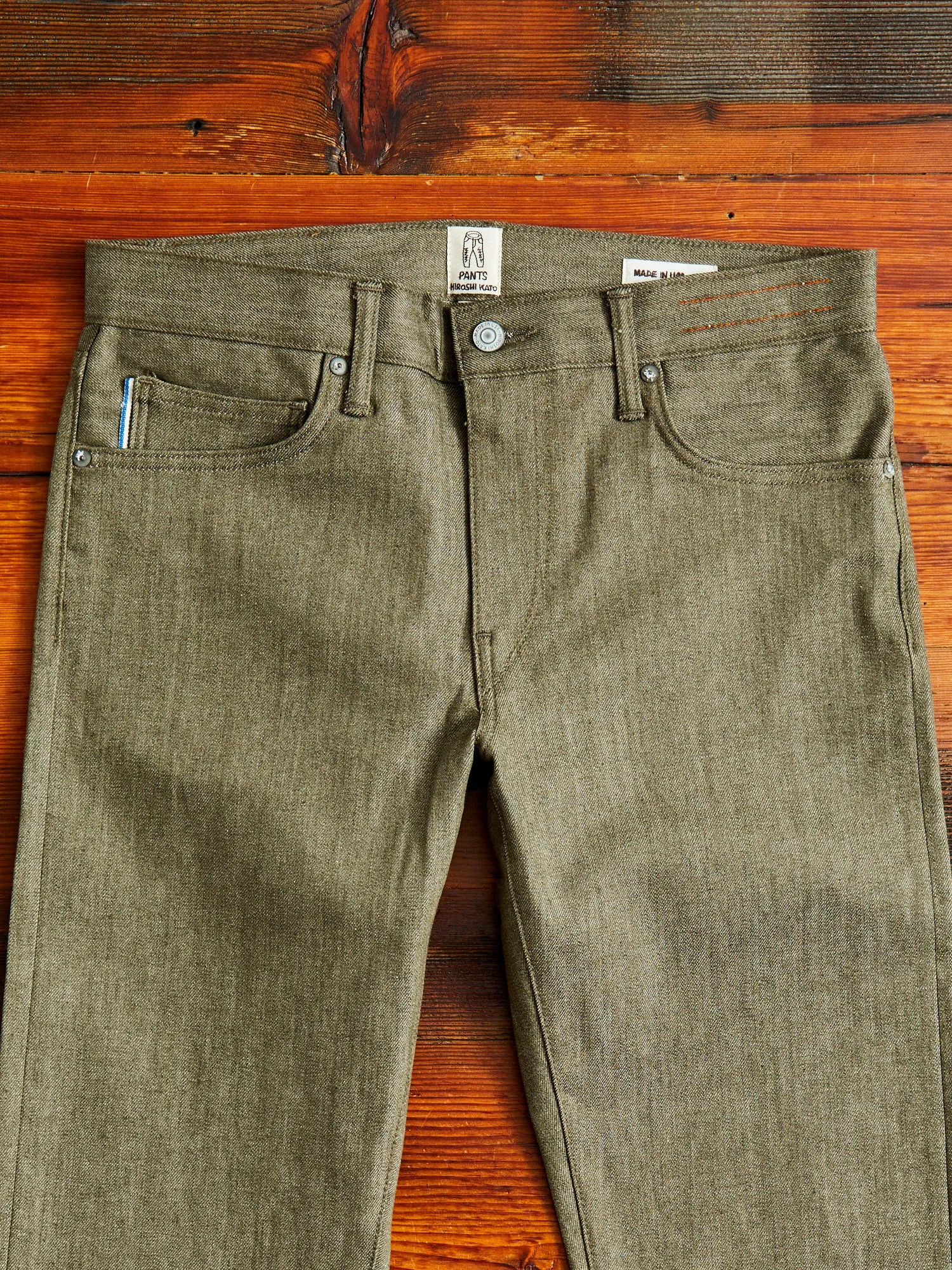 "Dark Green" 10.5oz Stretch Selvedge Denim - Pen Slim