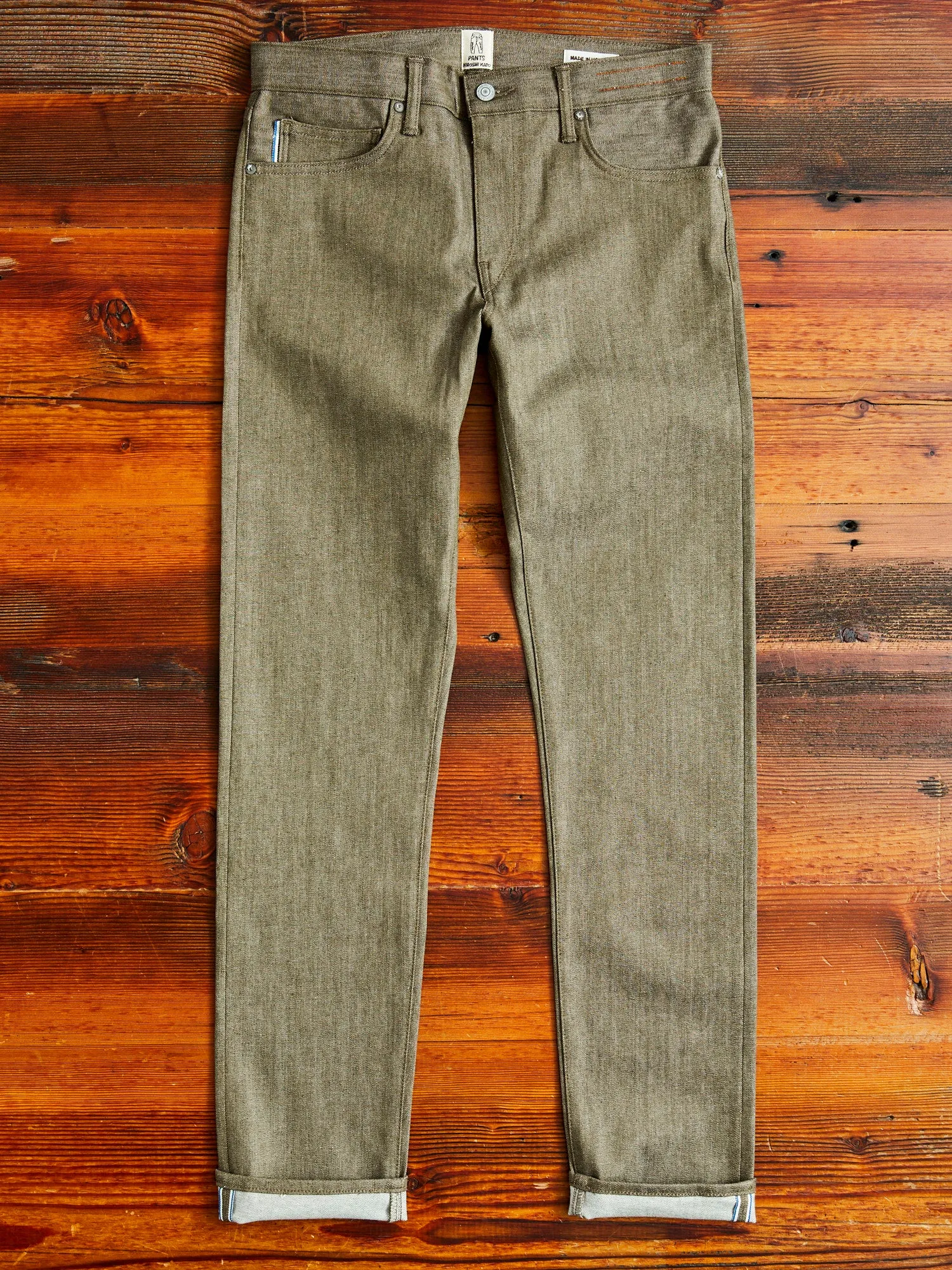 "Dark Green" 10.5oz Stretch Selvedge Denim - Pen Slim