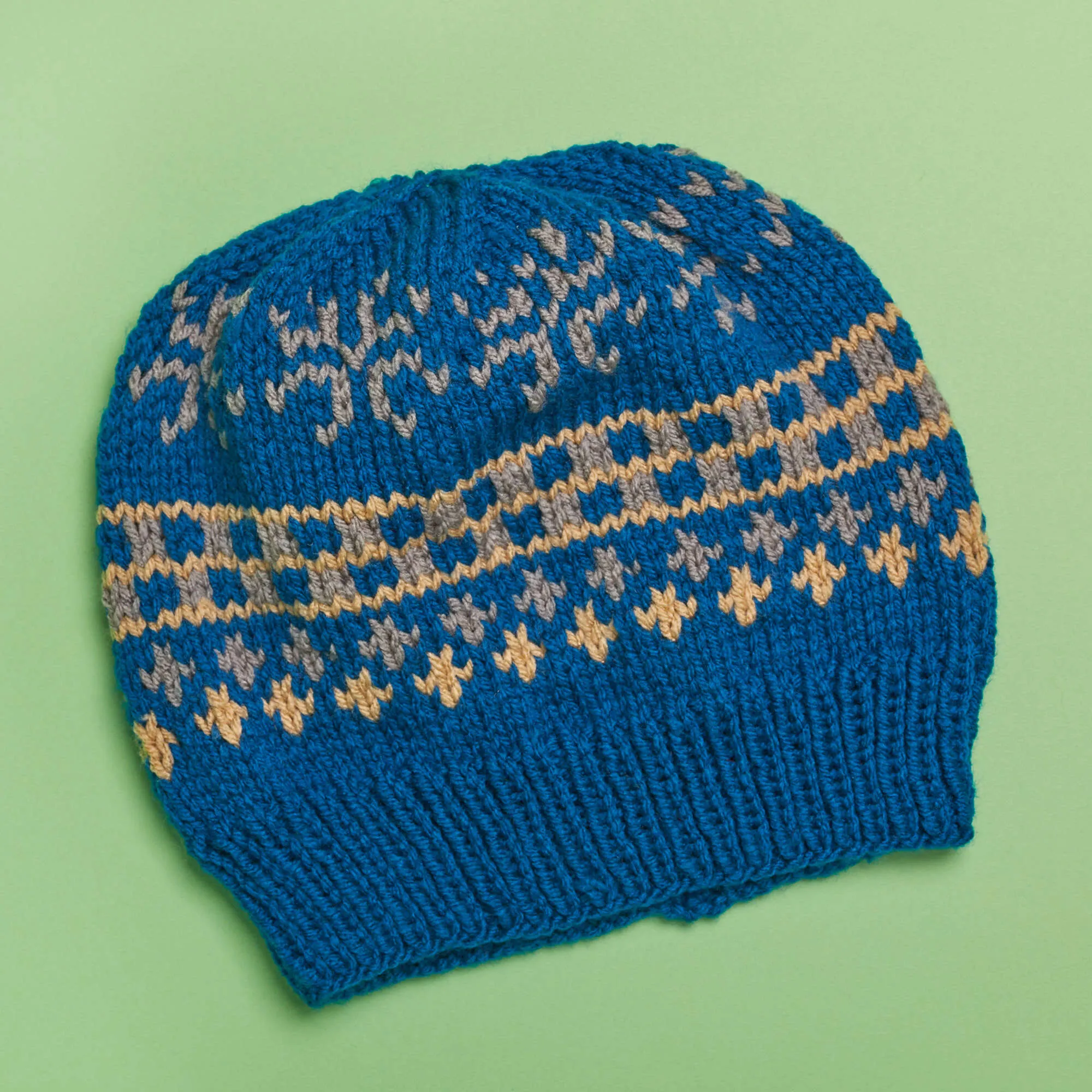 Red Heart Favorite Knit Fair Isle Hat