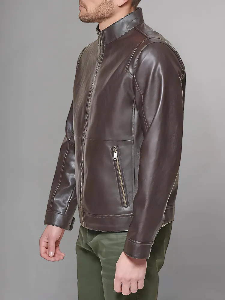 Regular Fit Real Leather Jacket for Men