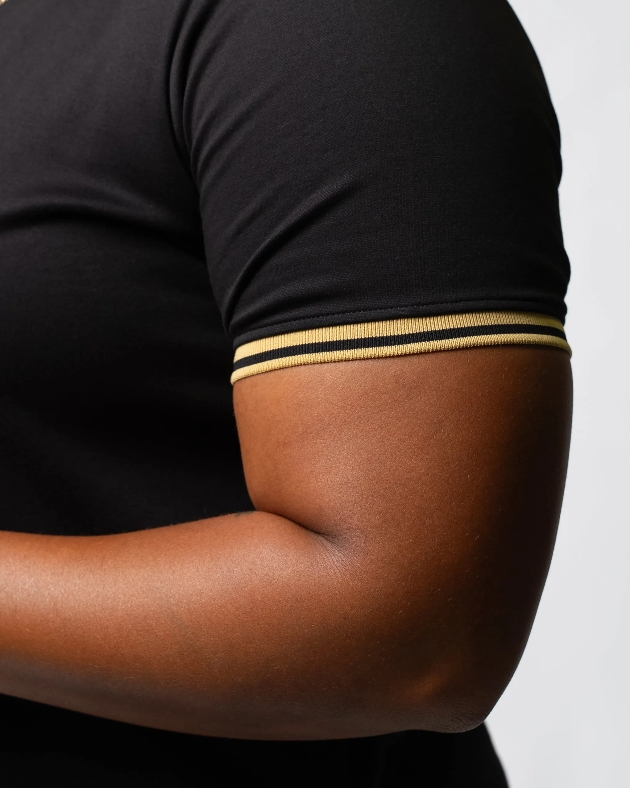 Ribbed Date Night Tee - Black w/ Gold