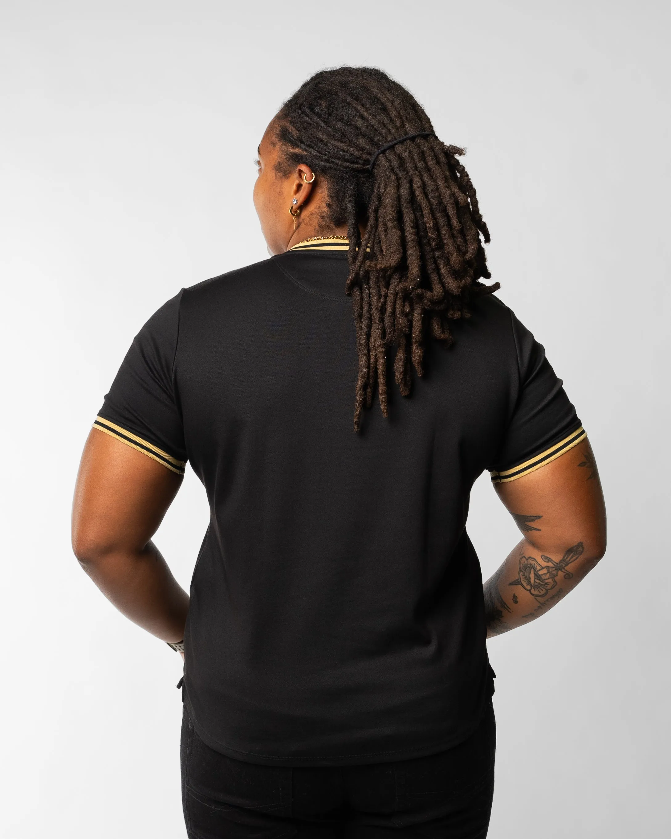 Ribbed Date Night Tee - Black w/ Gold