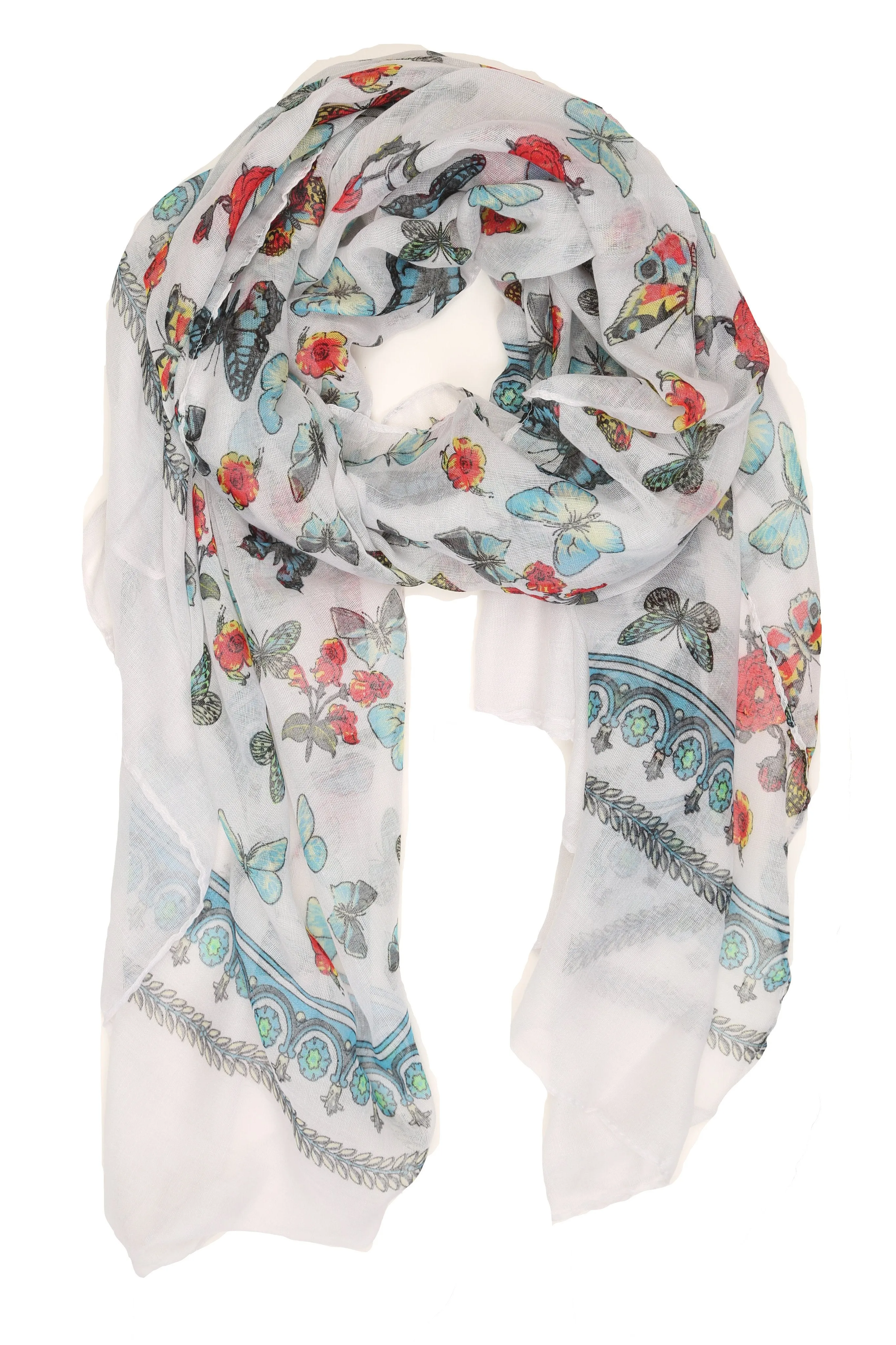 Sakkas Nichole summer gauze featherweight patterned versitile sheer scarf wrap