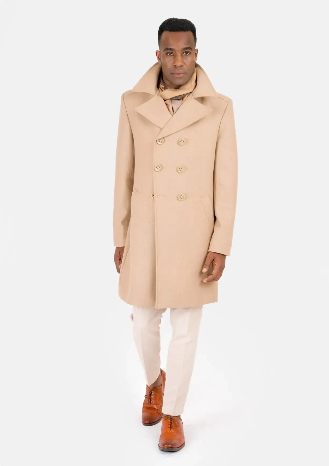 Sand Wool Signature Peacoat