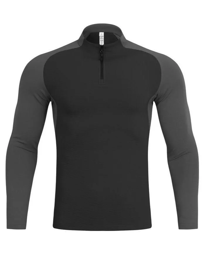 Shoulder Cut Quarter Zip Pullover Long Sleeve