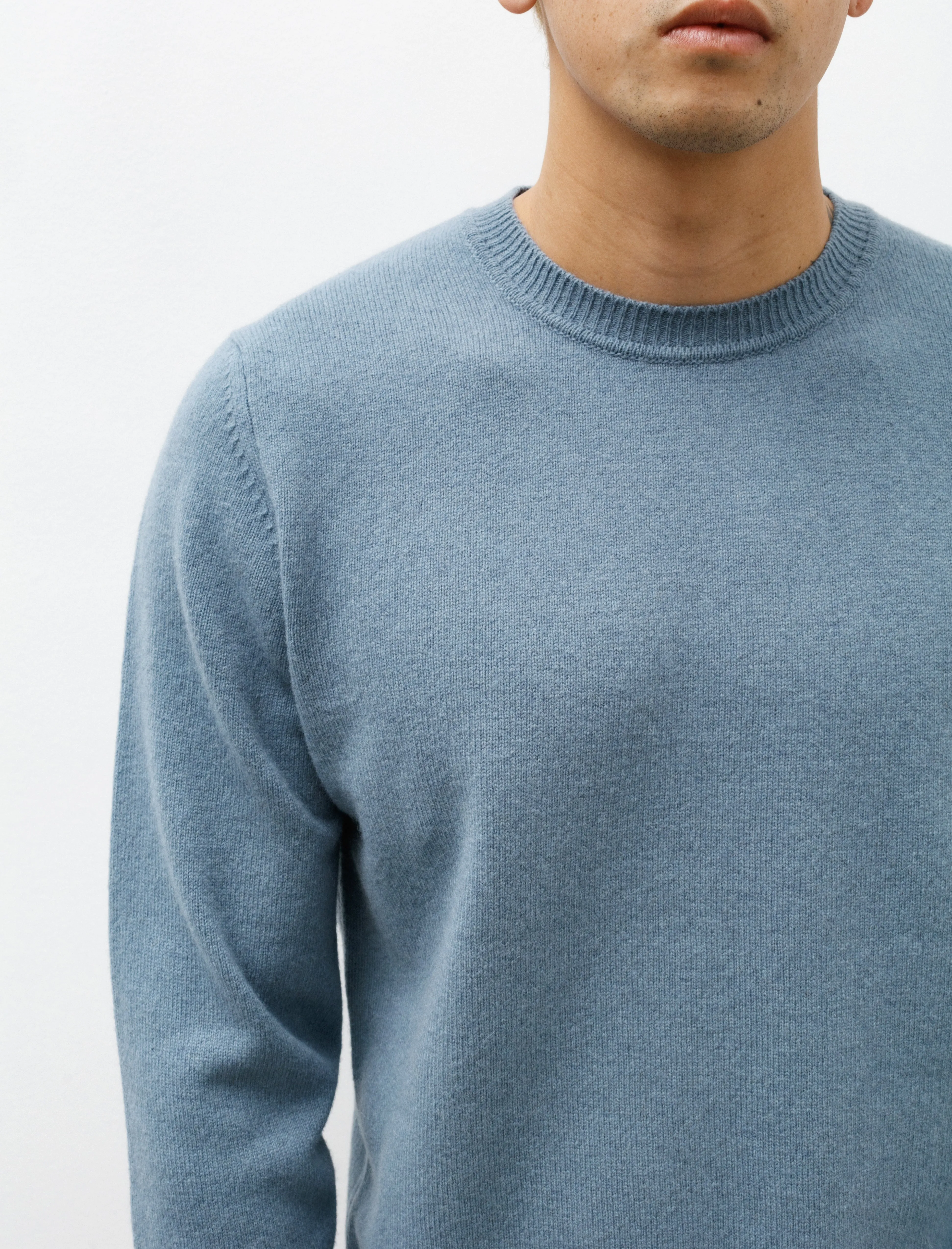 Sigfred Merino Lambswool Sweater Stone Blue