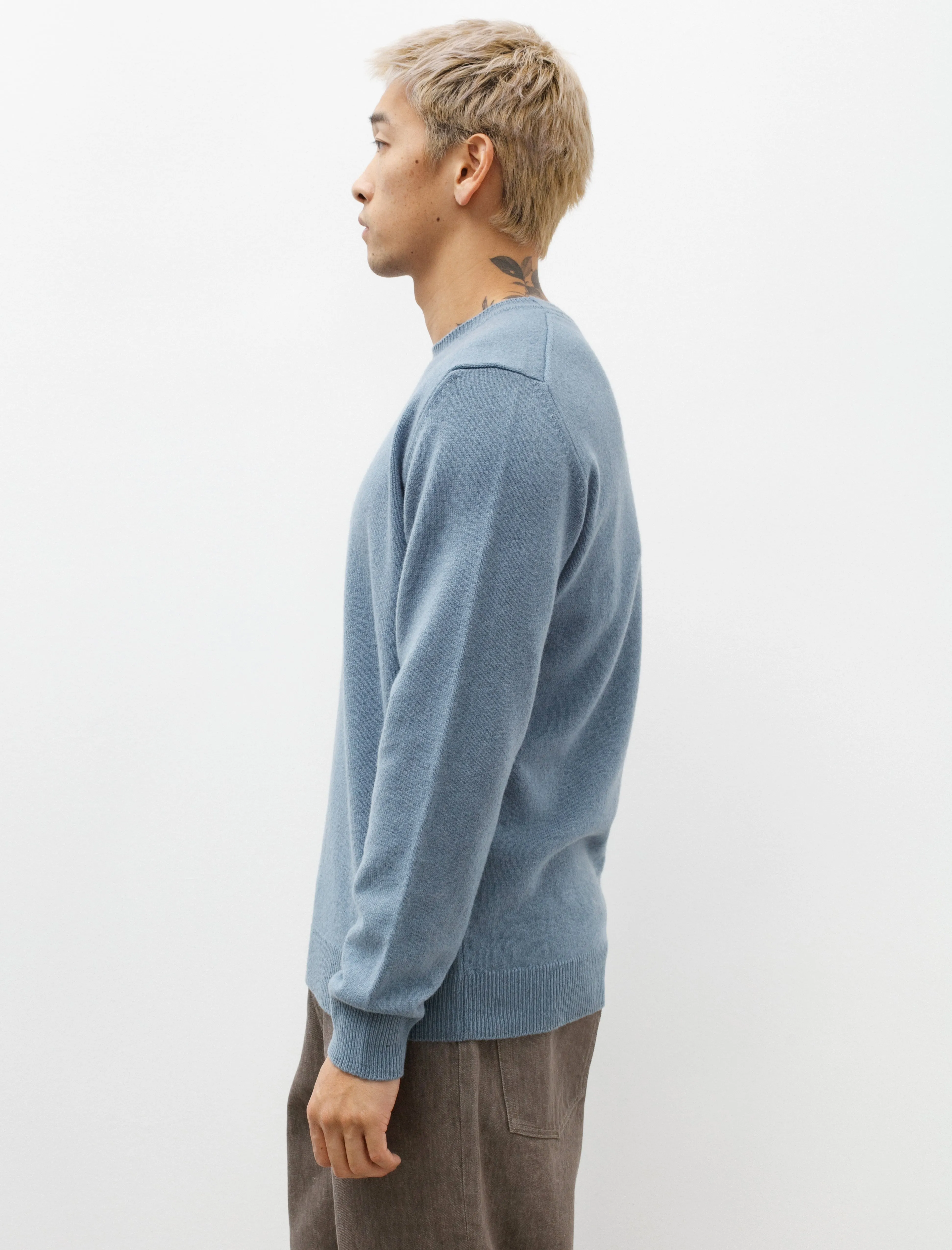 Sigfred Merino Lambswool Sweater Stone Blue