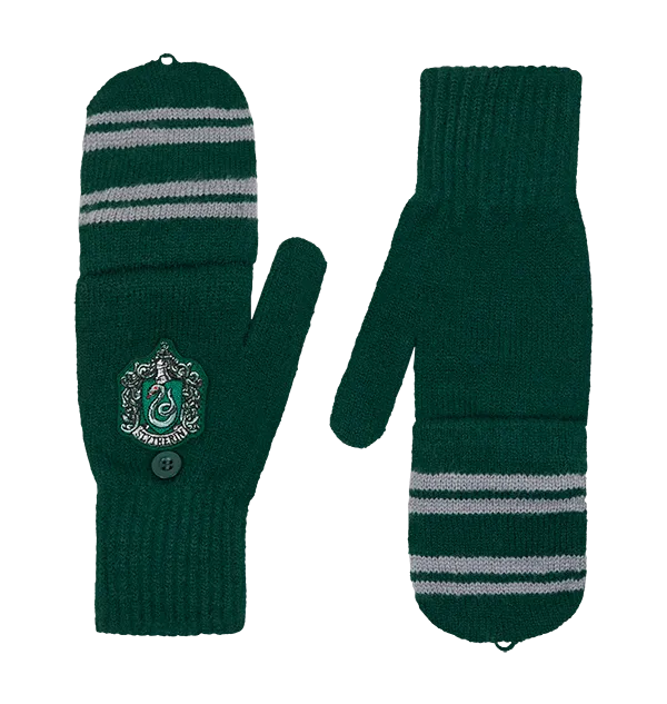 Slytherin Knitted Mitten Capped Gloves