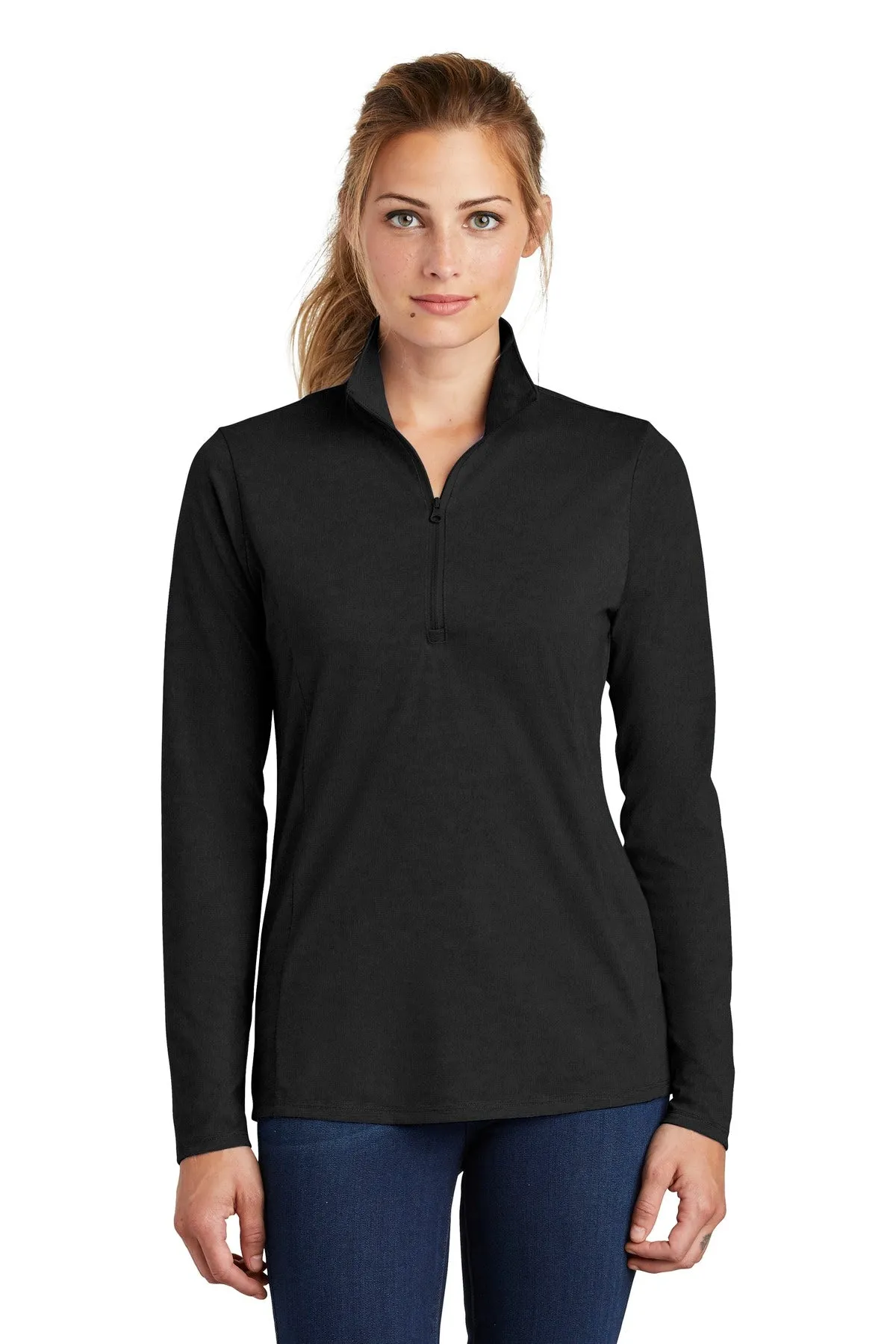 Sport-Tek ® Ladies PosiCharge ® Tri-Blend Wicking 1/4-Zip Pullover. LST407