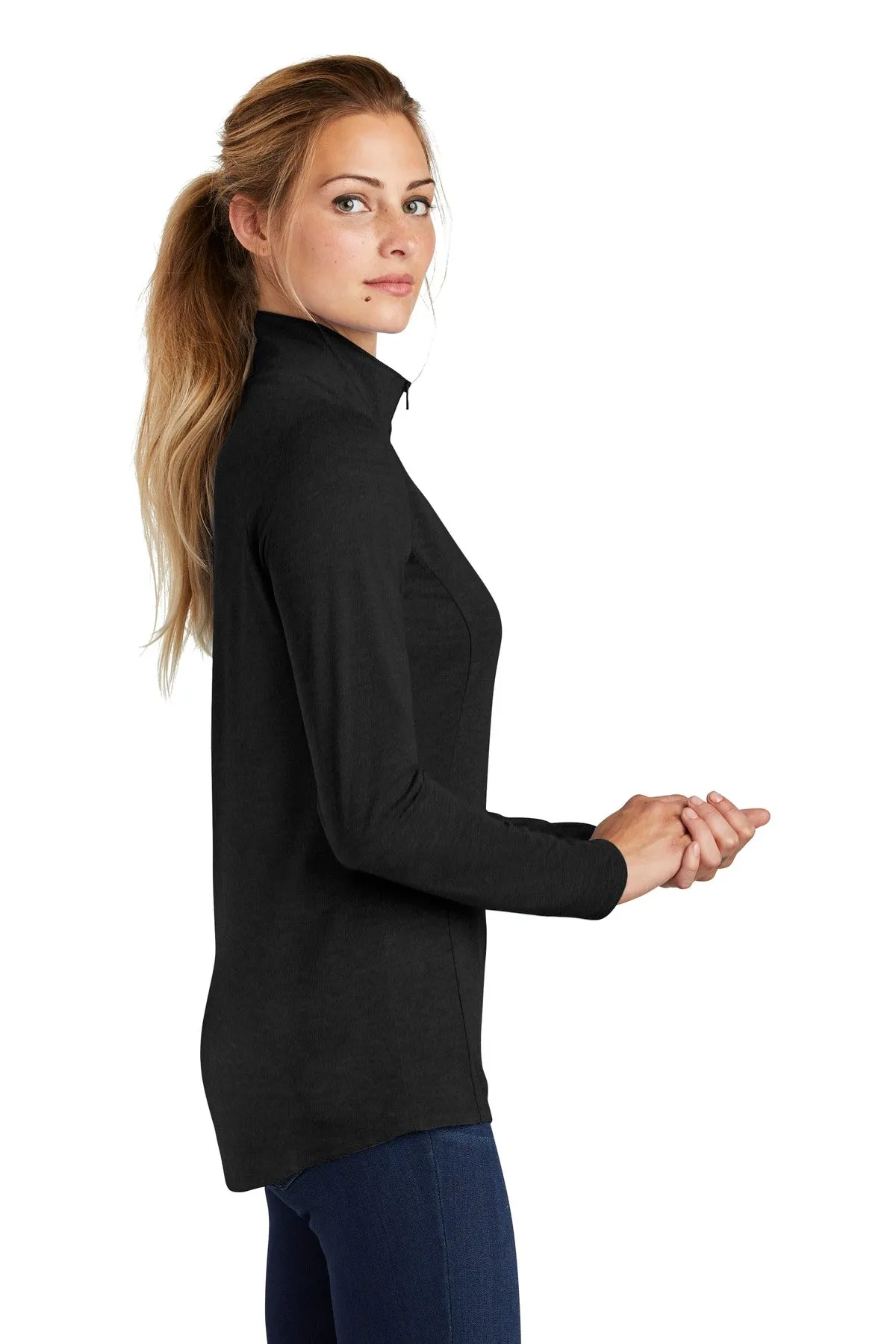 Sport-Tek ® Ladies PosiCharge ® Tri-Blend Wicking 1/4-Zip Pullover. LST407