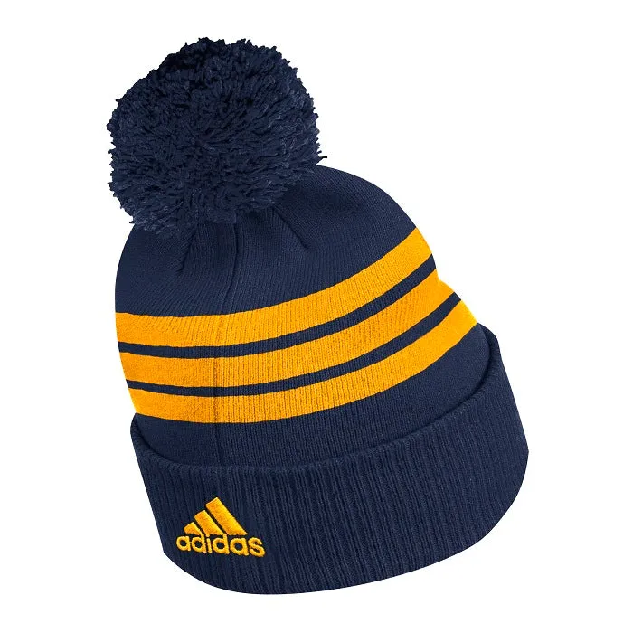 ST. LOUIS BLUES ADIDAS THREE STRIPES POM KNIT - NAVY