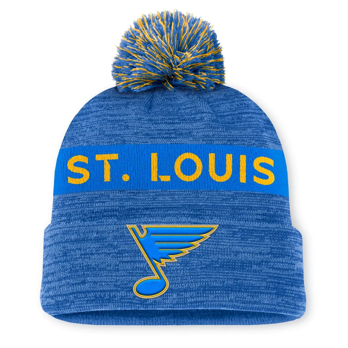 ST. LOUIS BLUES FANATICS AUTHENTIC PRO HERITAGE RINK POM KNIT