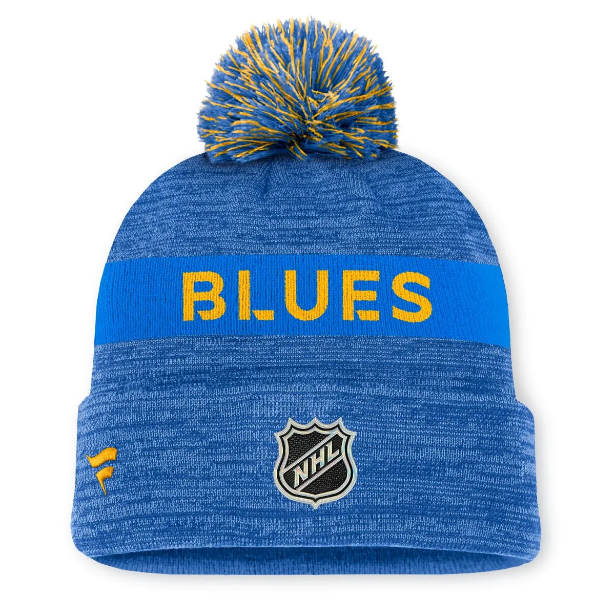 ST. LOUIS BLUES FANATICS AUTHENTIC PRO HERITAGE RINK POM KNIT