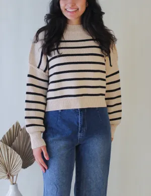 Striped Mock Neck Sweater