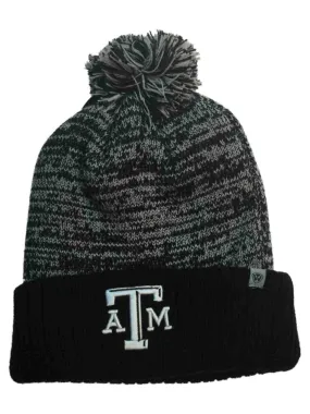 Texas A&M Aggies TOW Black Gray Dense Knit Cuffed Beanie Hat Cap with Poof