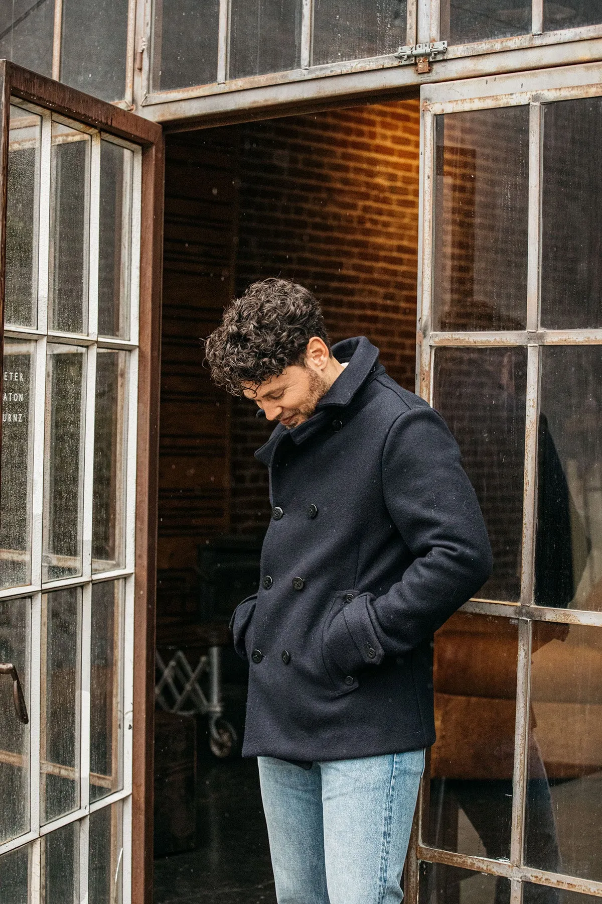 The Mallet Peacoat 21oz Melton Wool - Navy