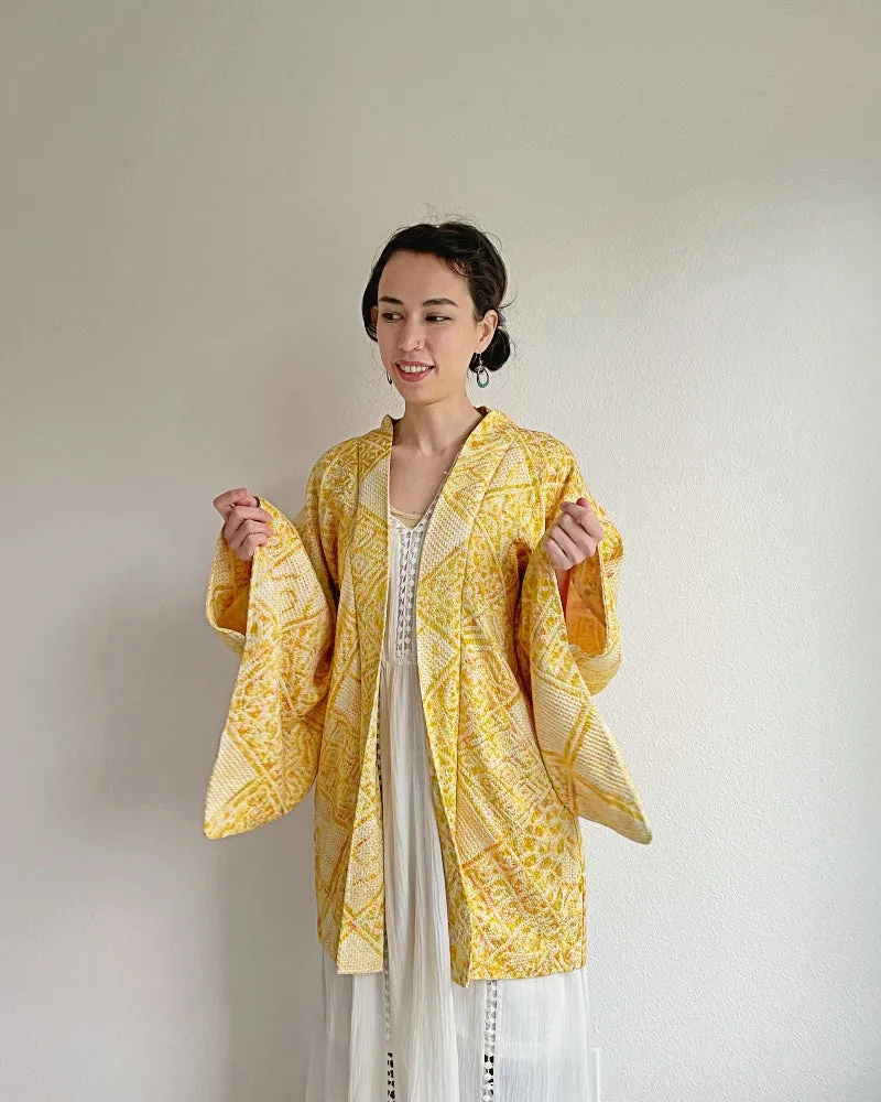 Traditional Pattern Mix Shibori Kimono Jacket Haori