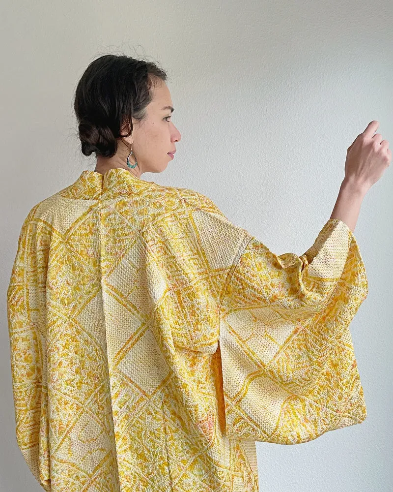 Traditional Pattern Mix Shibori Kimono Jacket Haori