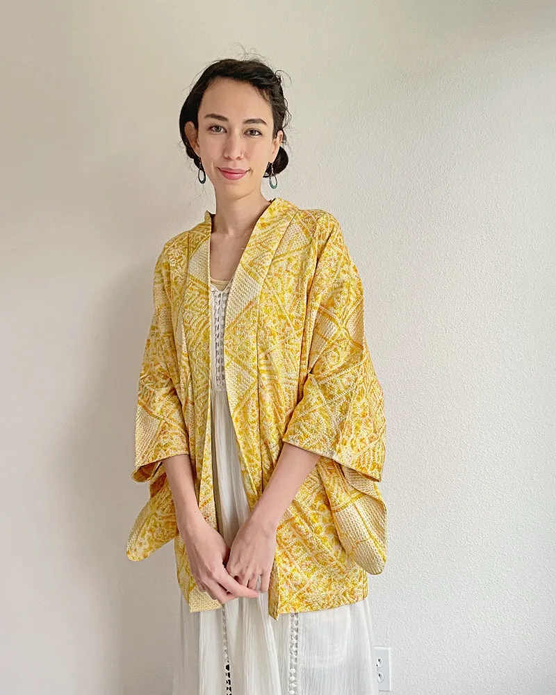 Traditional Pattern Mix Shibori Kimono Jacket Haori