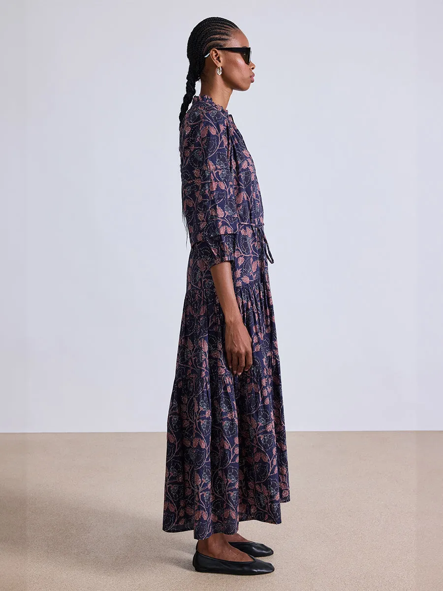 Trinidad Maxi Dress in Camille Floral Navy