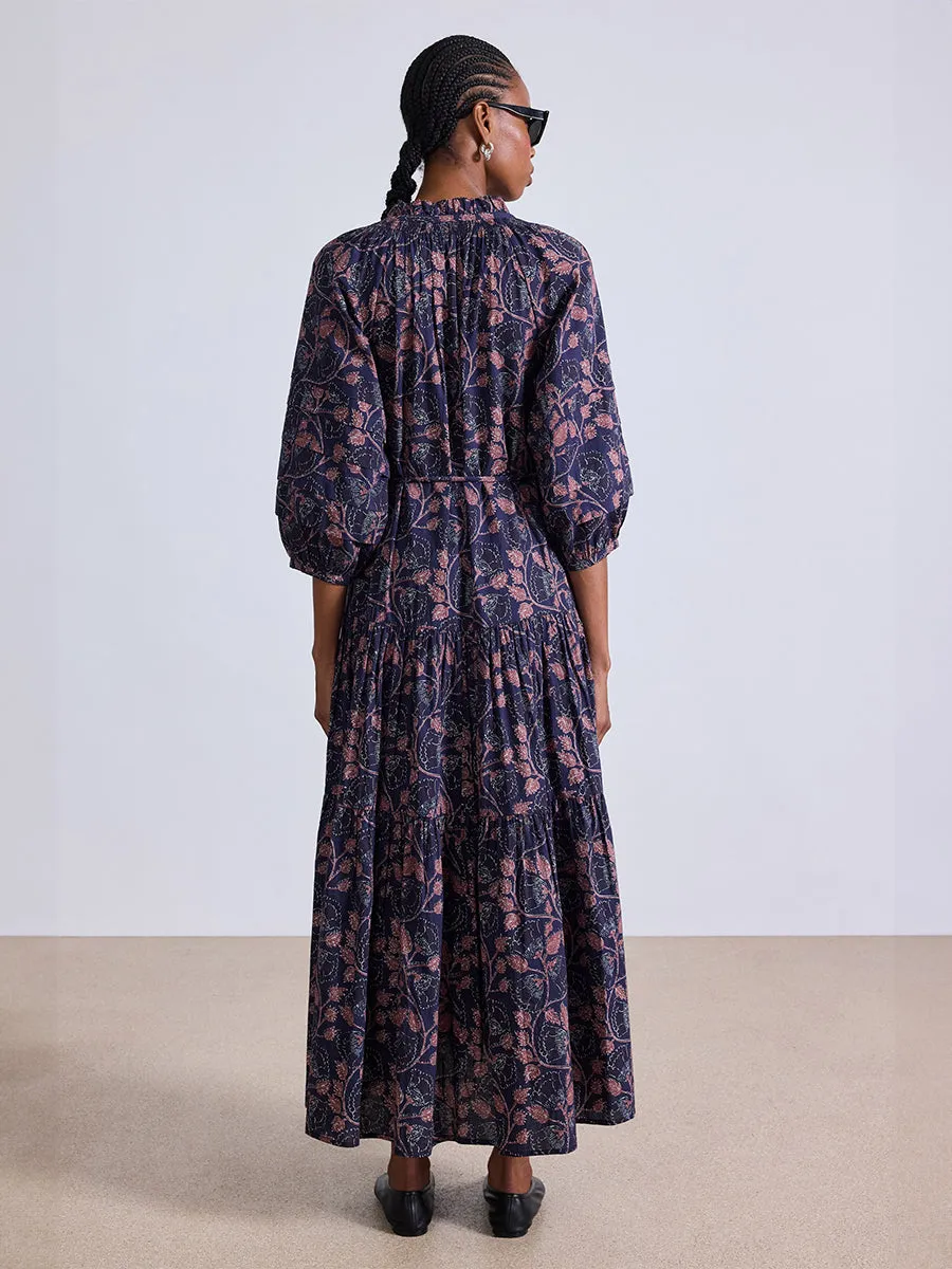 Trinidad Maxi Dress in Camille Floral Navy