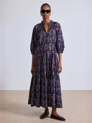 Trinidad Maxi Dress in Camille Floral Navy