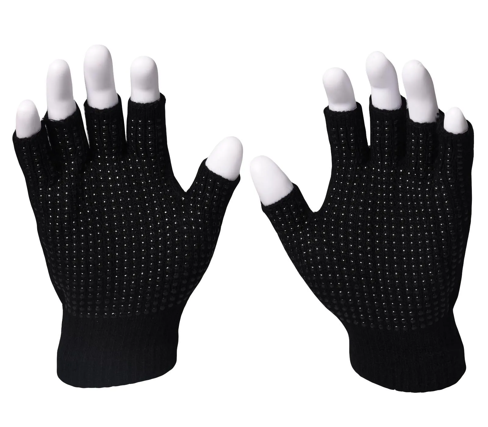 Unisex Fingerless Gripper Gloves - Pack of 6