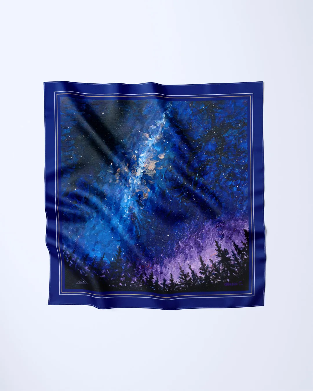 UNIVERSE MILKY WAY Designer 100% Silk Scarf Art A Porte by Alesia Chaika